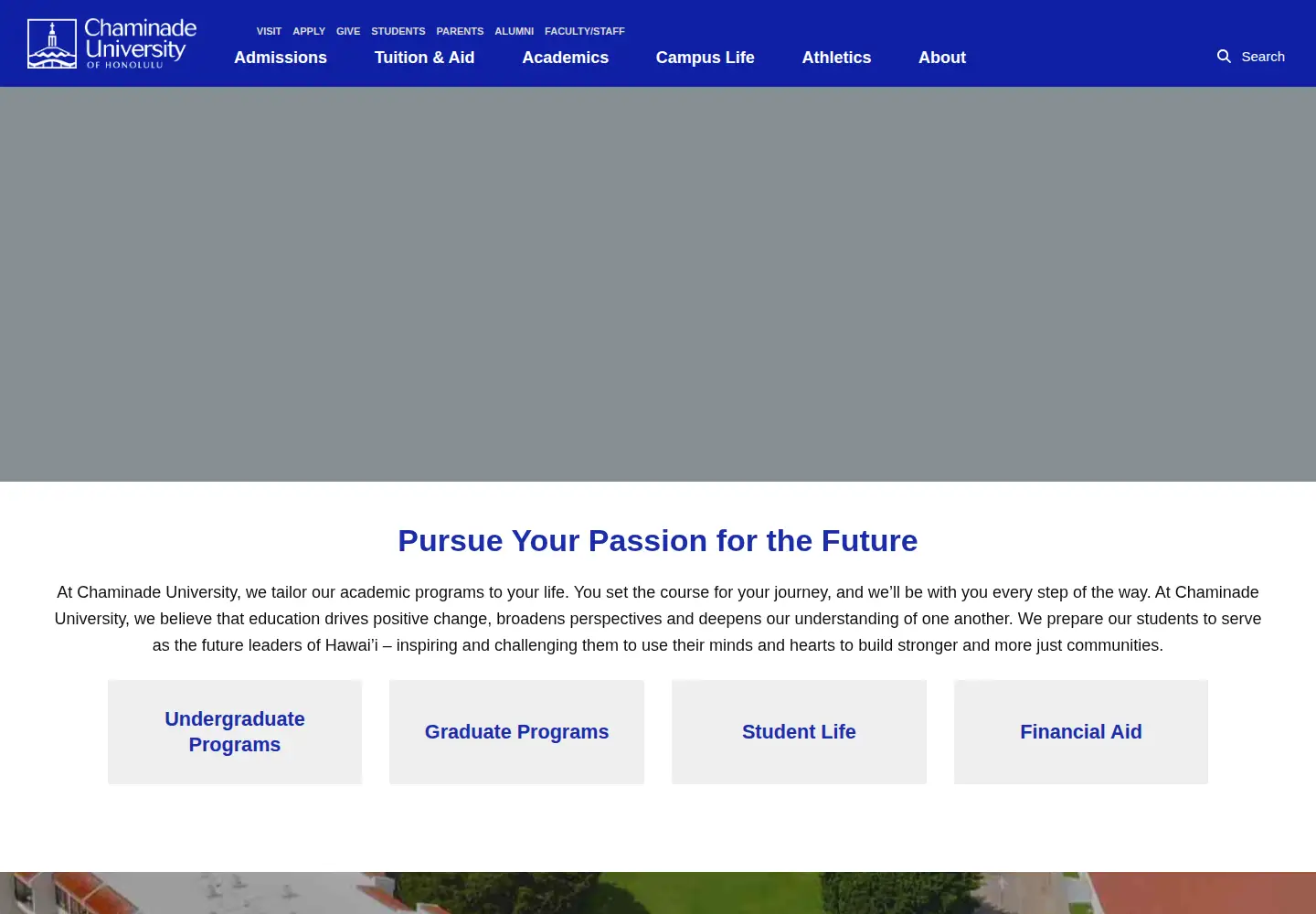 Screenshot of chaminade.edu