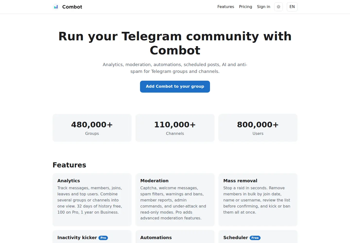 Screenshot of combot.org