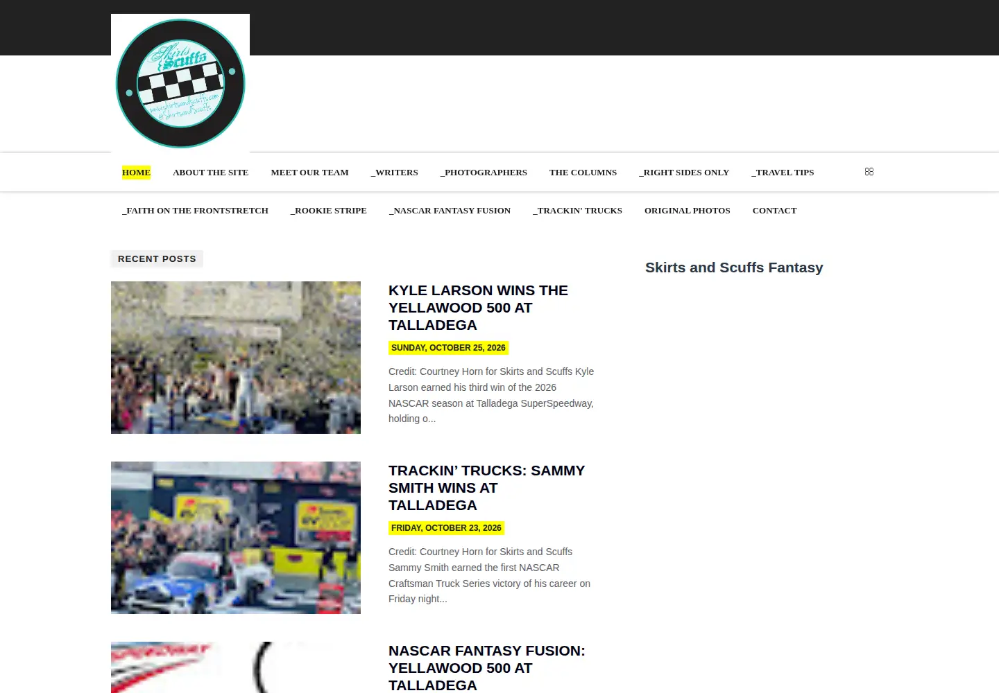 Screenshot of skirtsandscuffs.com
