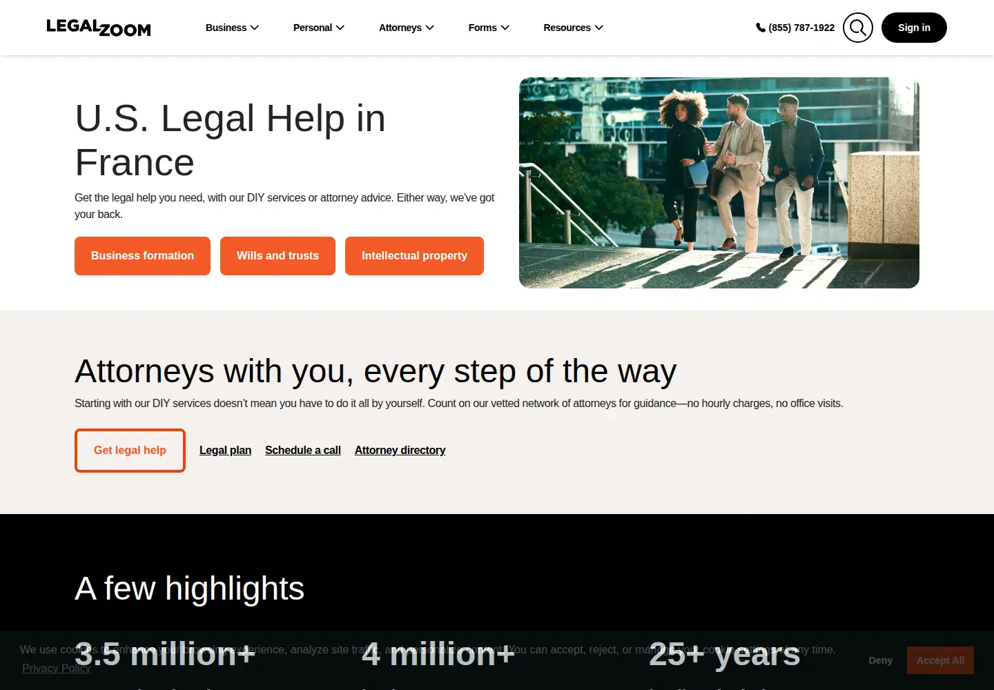 Screenshot of legalzoom.com