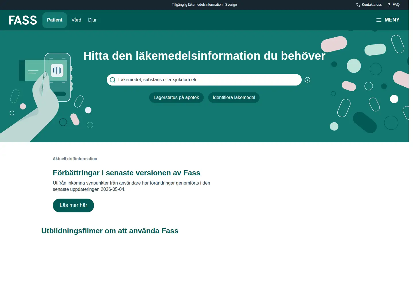 Screenshot of fass.se