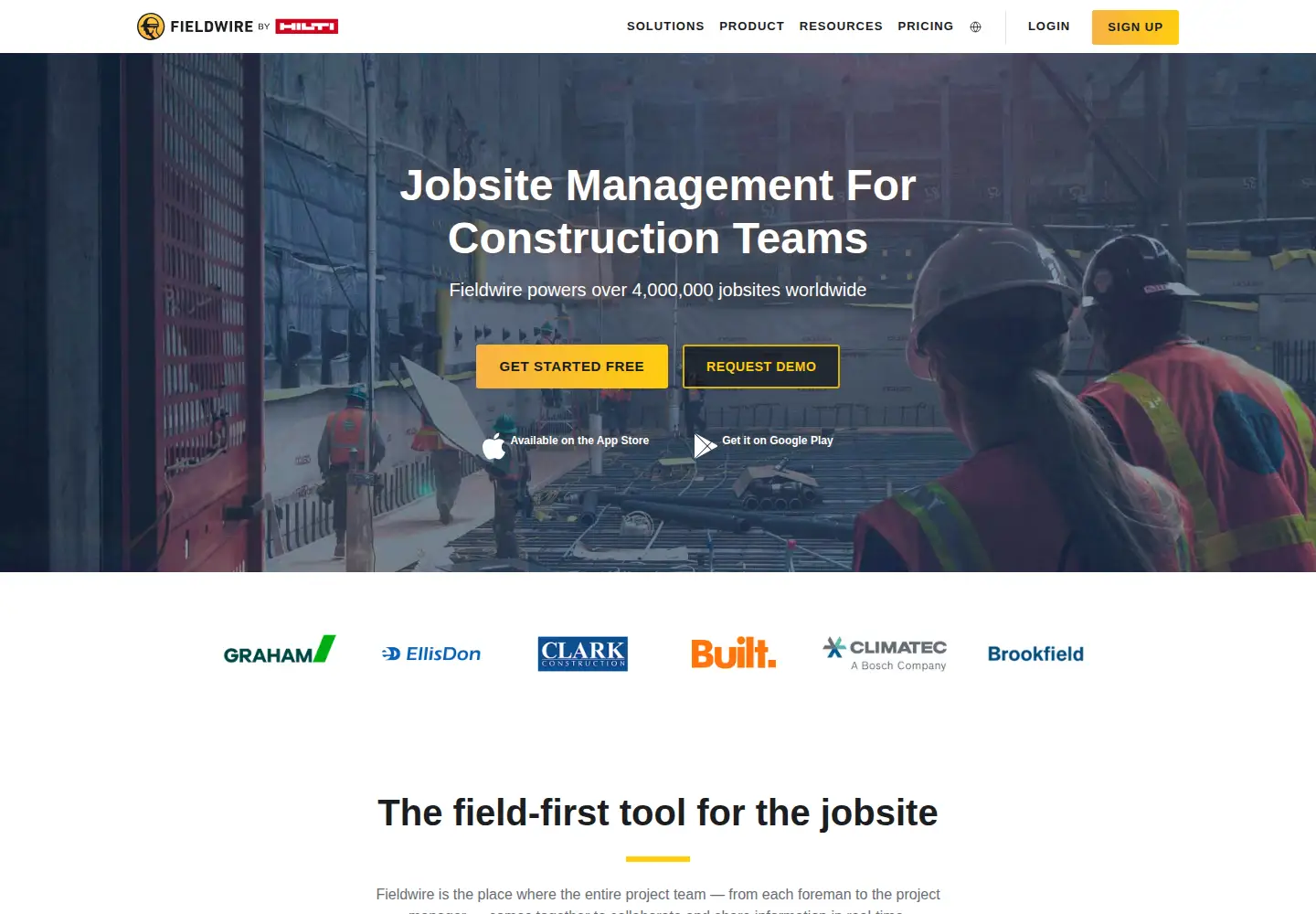 Screenshot of fieldwire.com