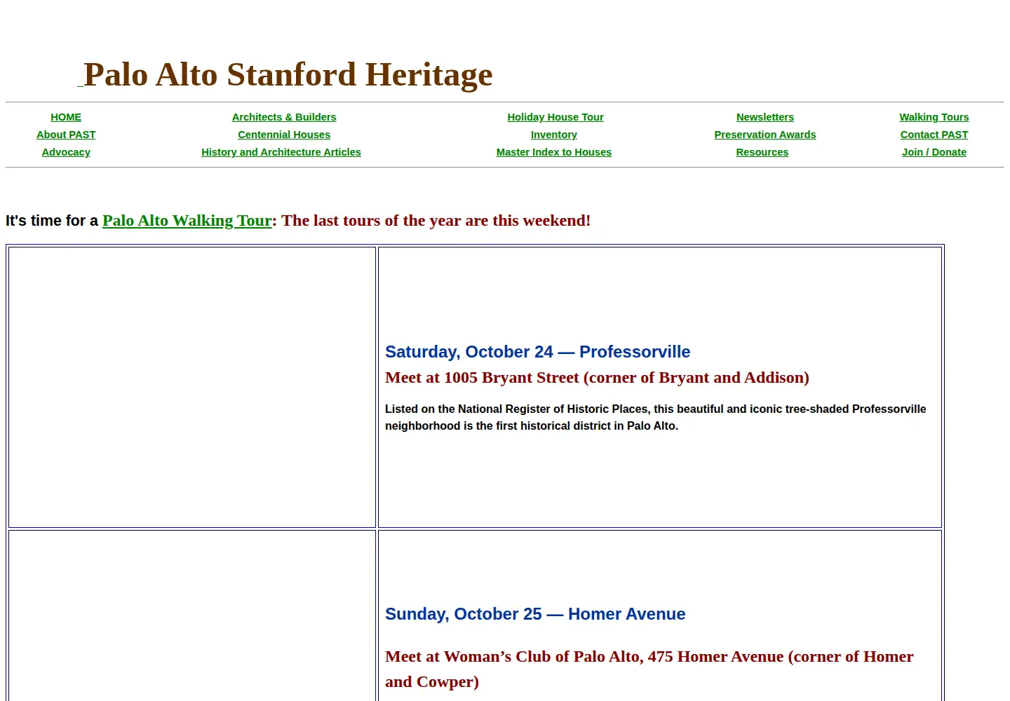Screenshot of pastheritage.org