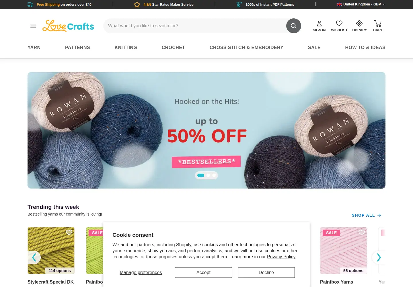 Screenshot of lovecrafts.com