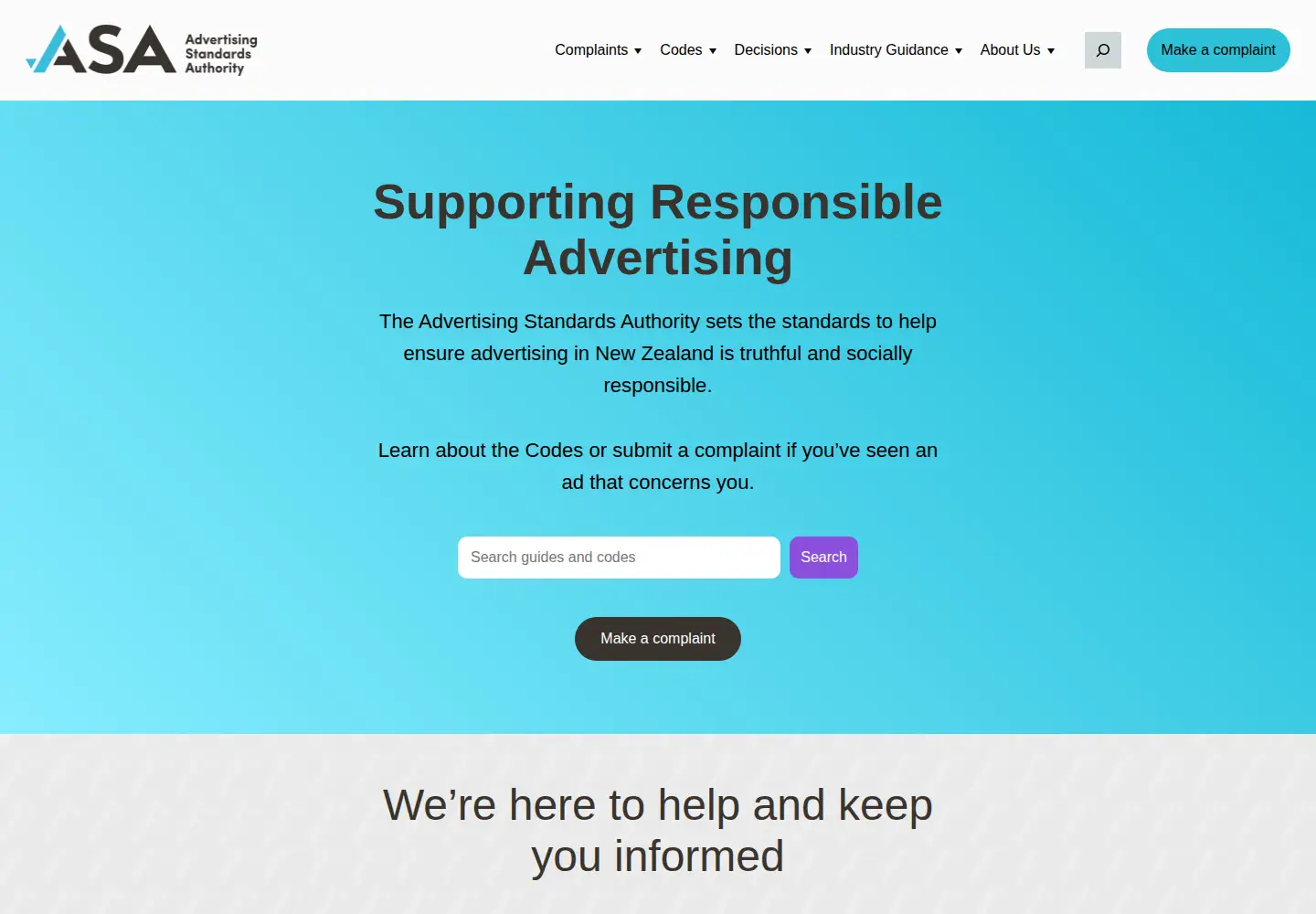 Screenshot of asa.co.nz