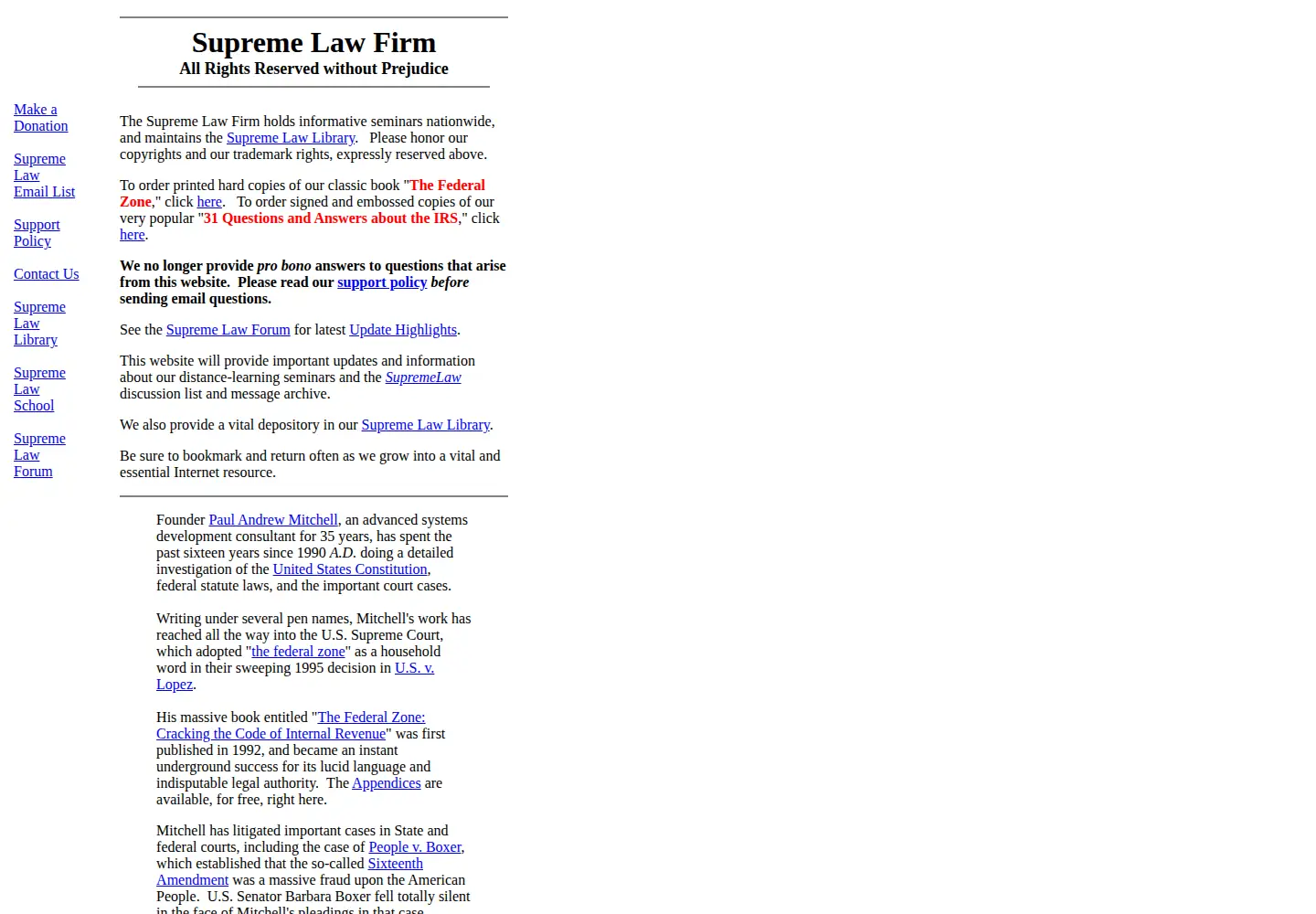 Screenshot of supremelaw.org