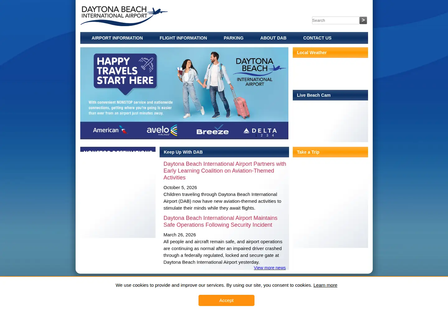 Screenshot of flydaytonafirst.com
