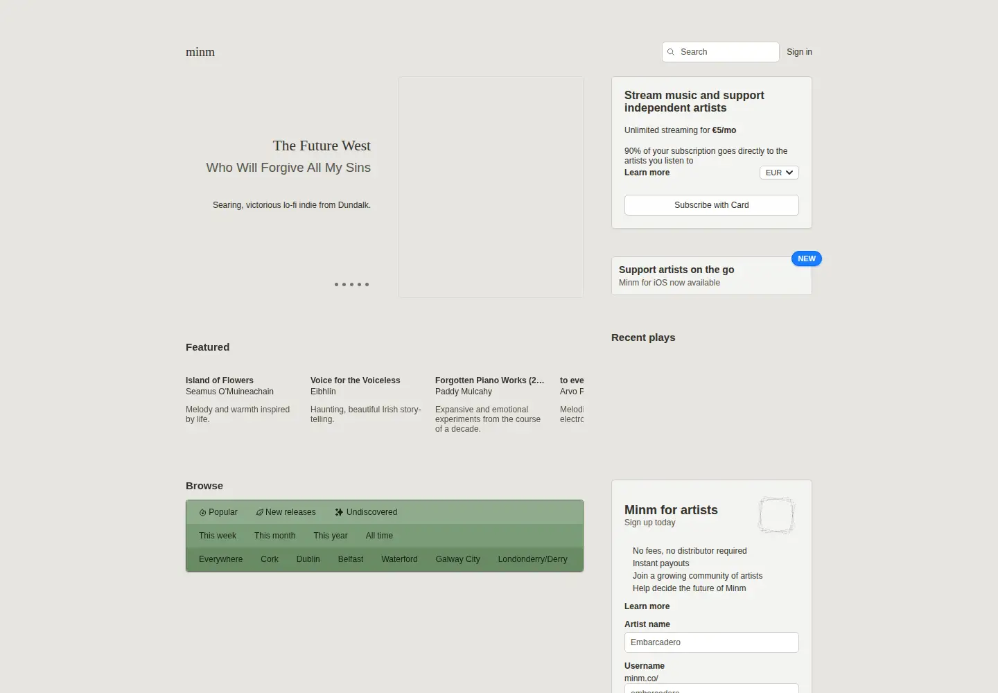 Screenshot of minm.co