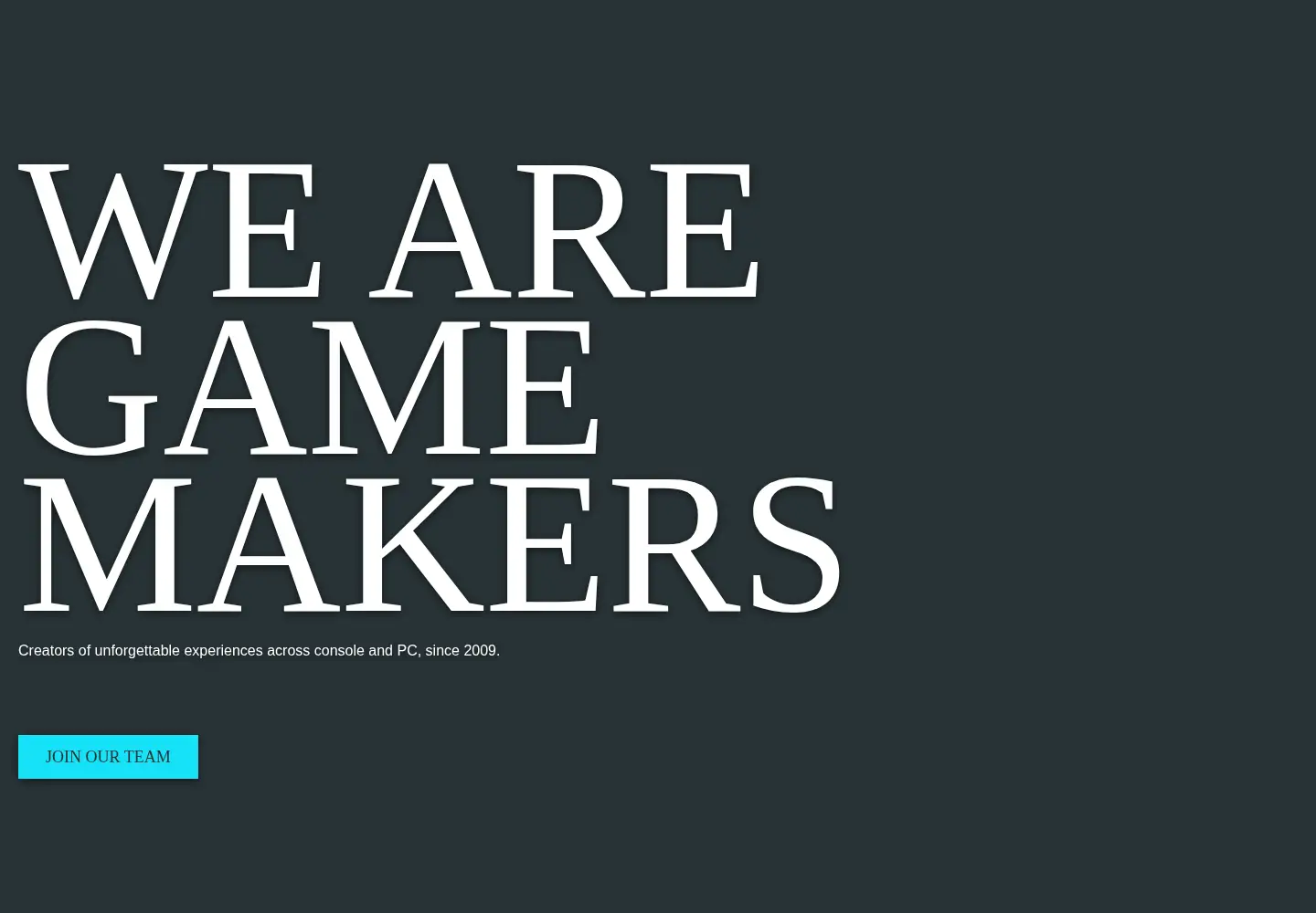 Captured homepage of sledgehammergames.com in the current scan