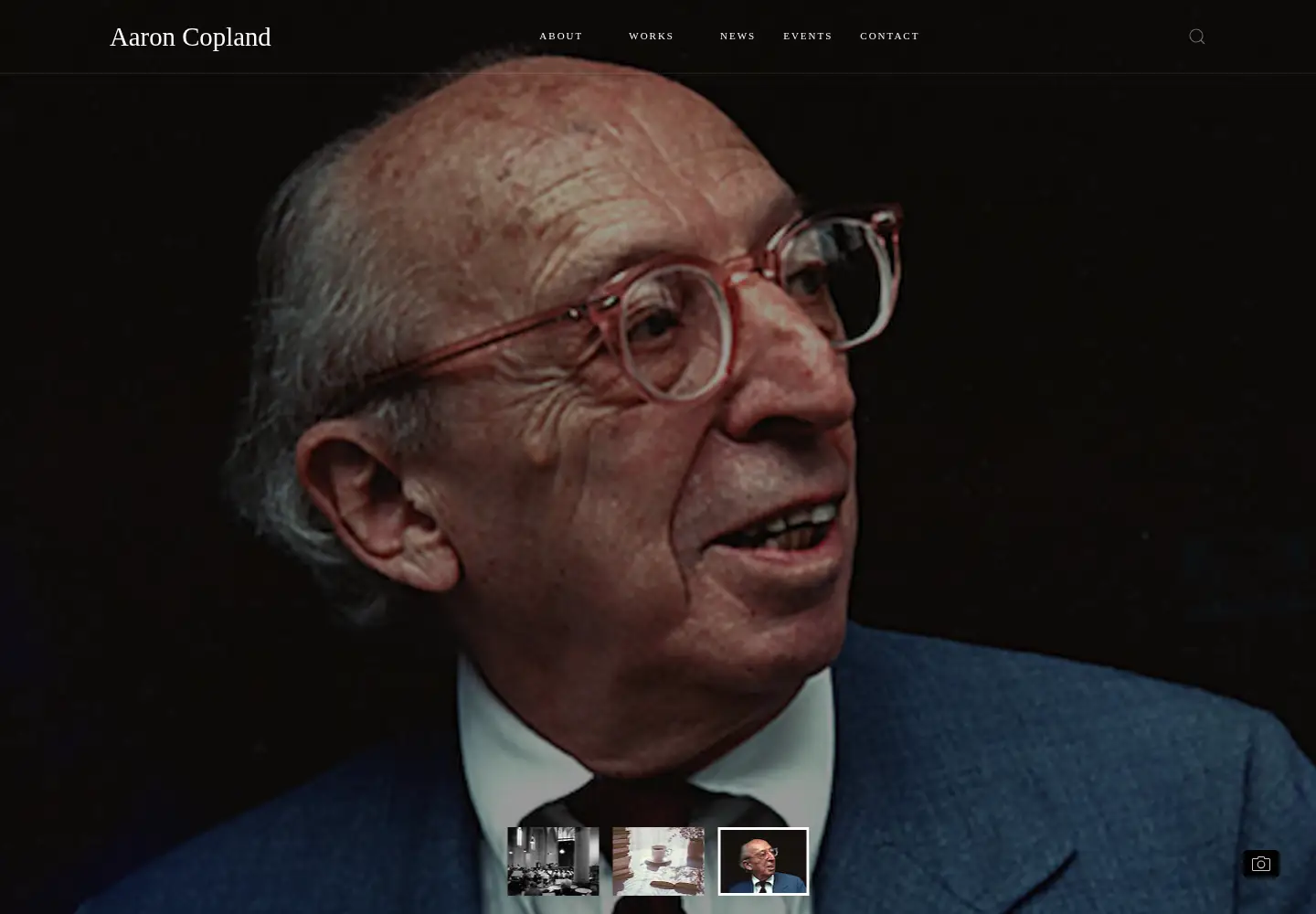 Captured homepage of aaroncopland.com in the current scan