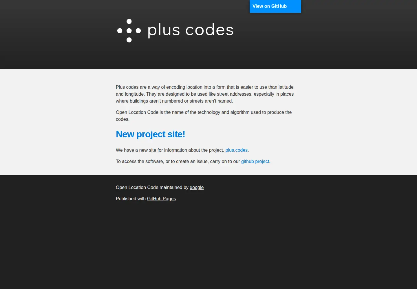 Screenshot of openlocationcode.com