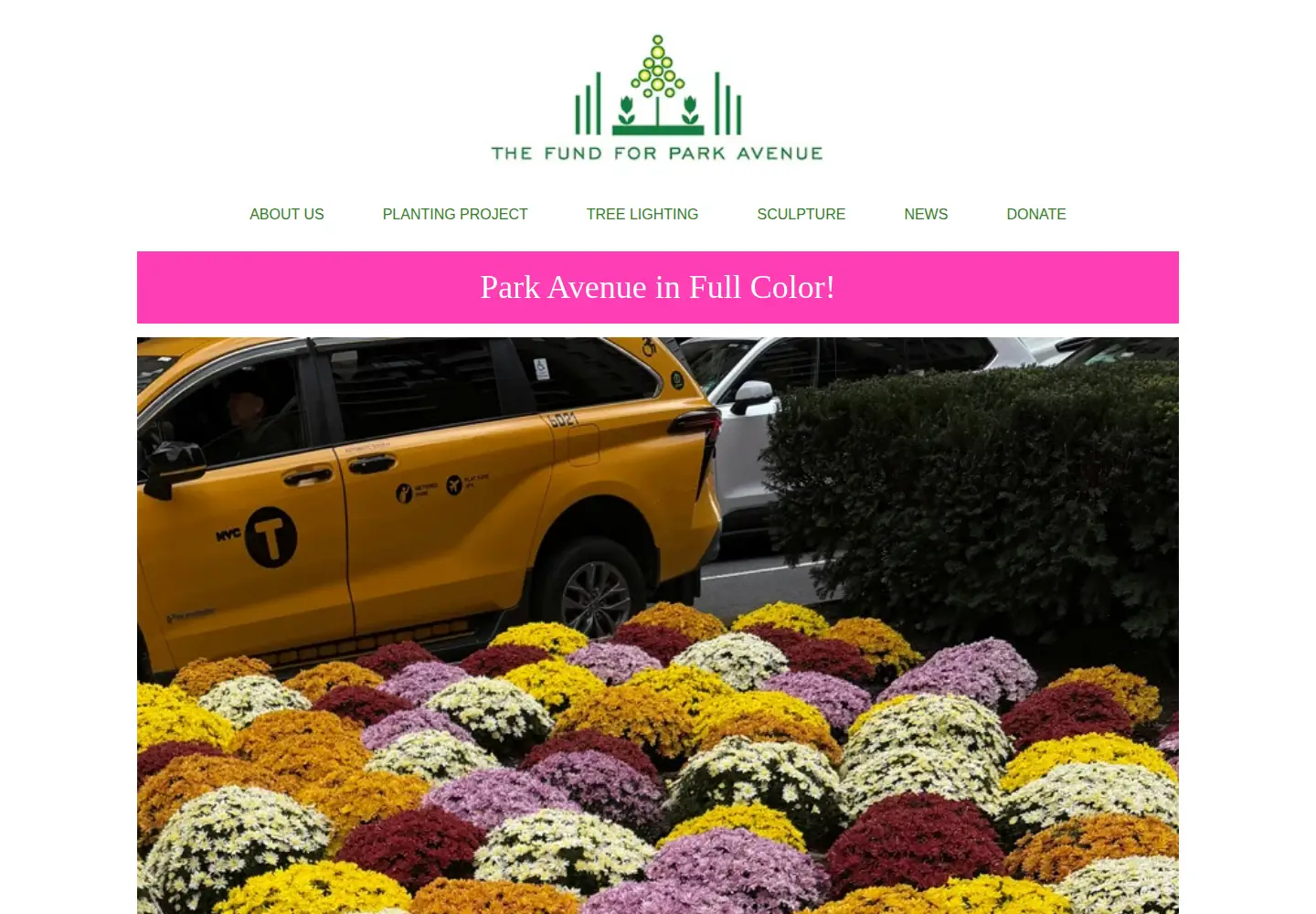 Captured homepage of fundforparkavenue.org in the current scan