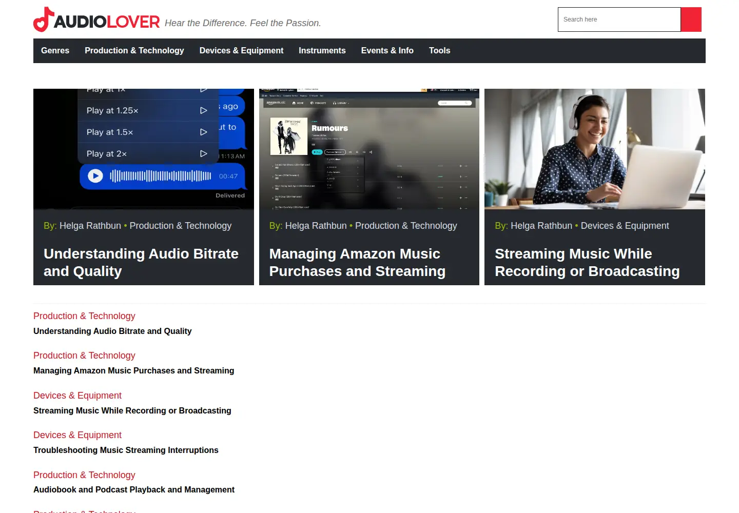 Captured homepage of audiolover.com in the current scan