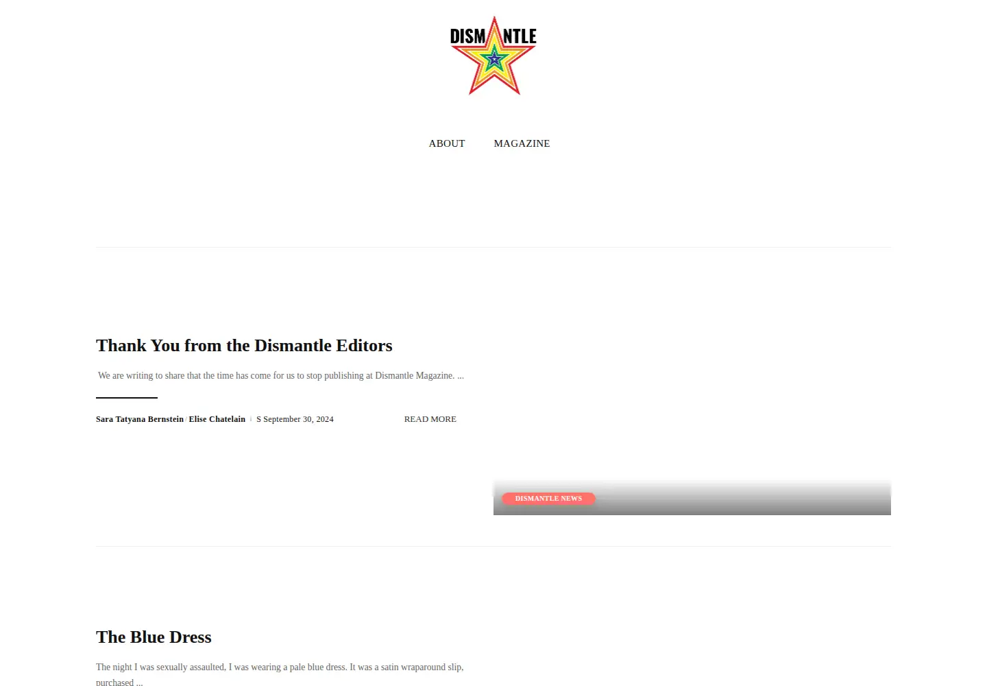 Screenshot of dismantlemag.com