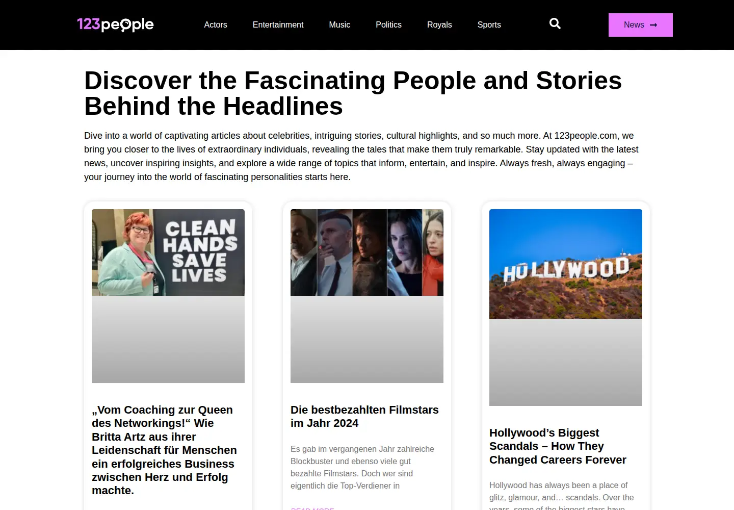 Screenshot of 123people.com