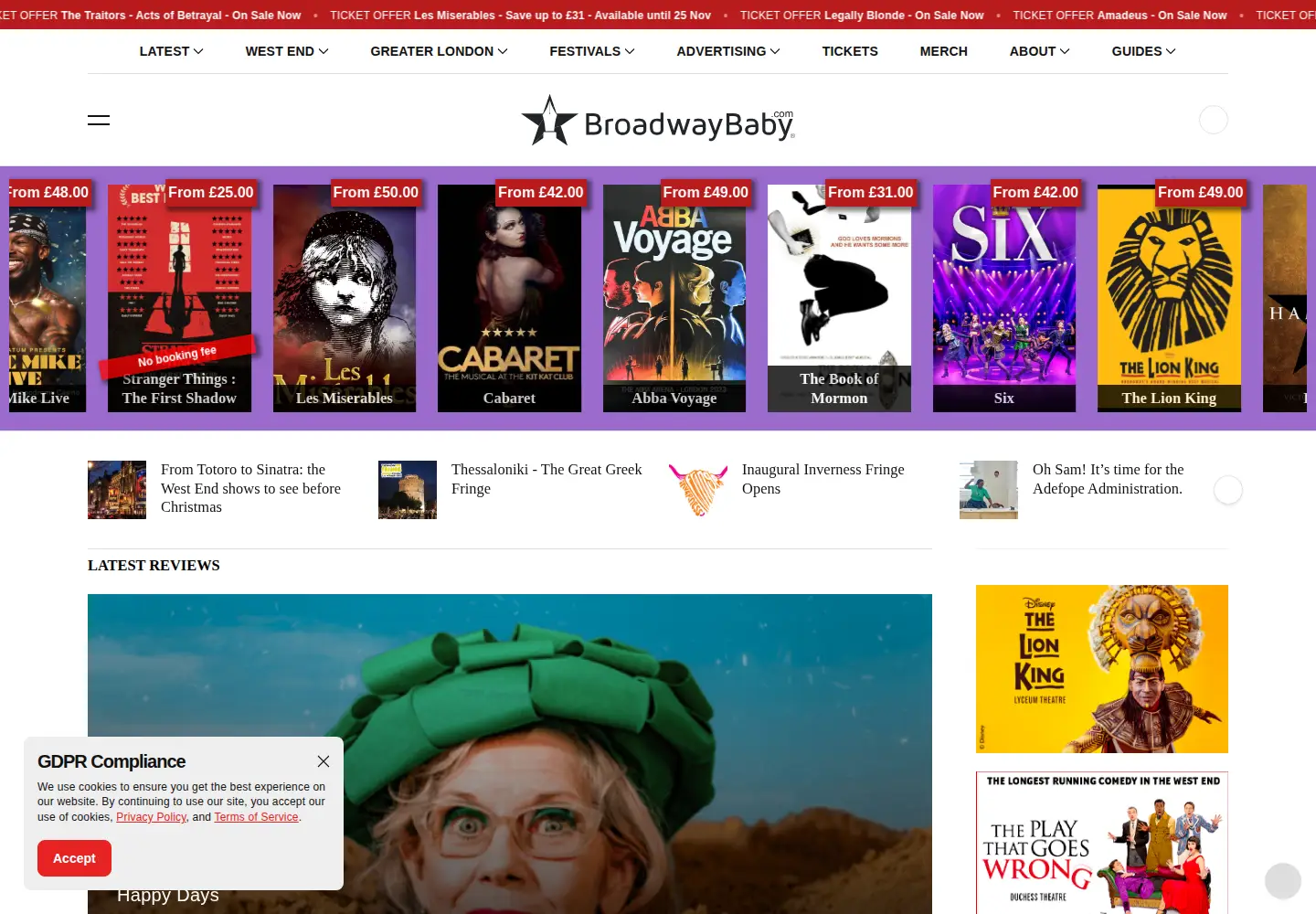 Screenshot of broadwaybaby.com