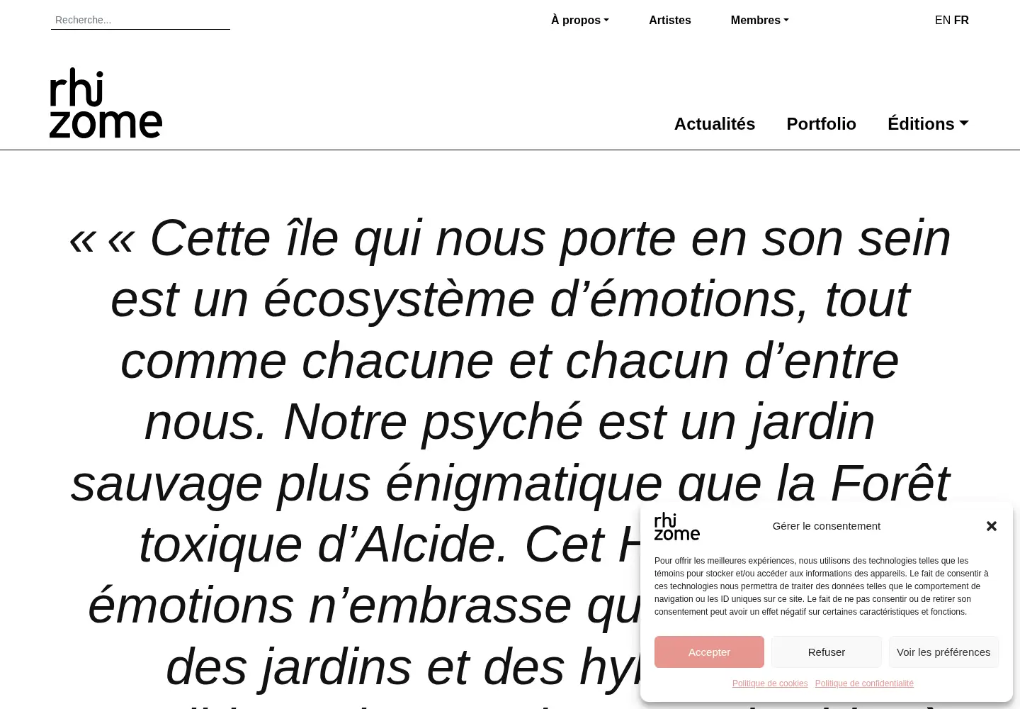 Screenshot of productionsrhizome.org