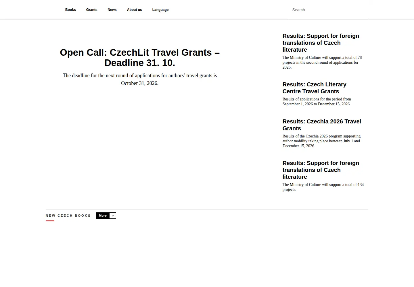 Screenshot of czechlit.cz