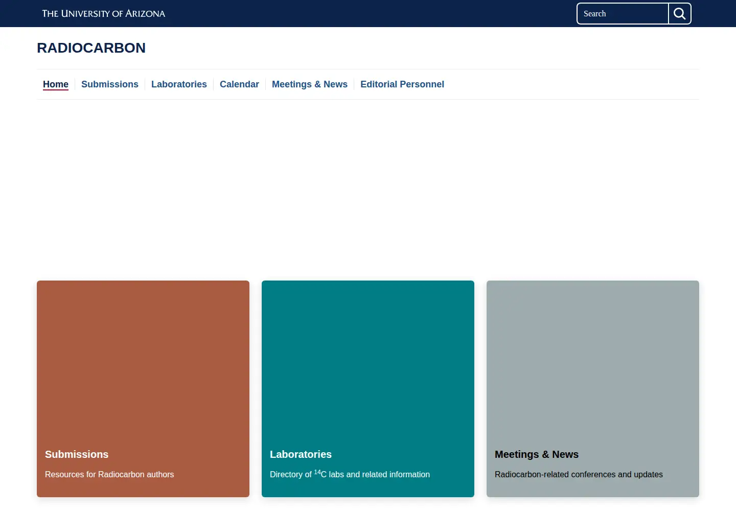 Screenshot of radiocarbon.org