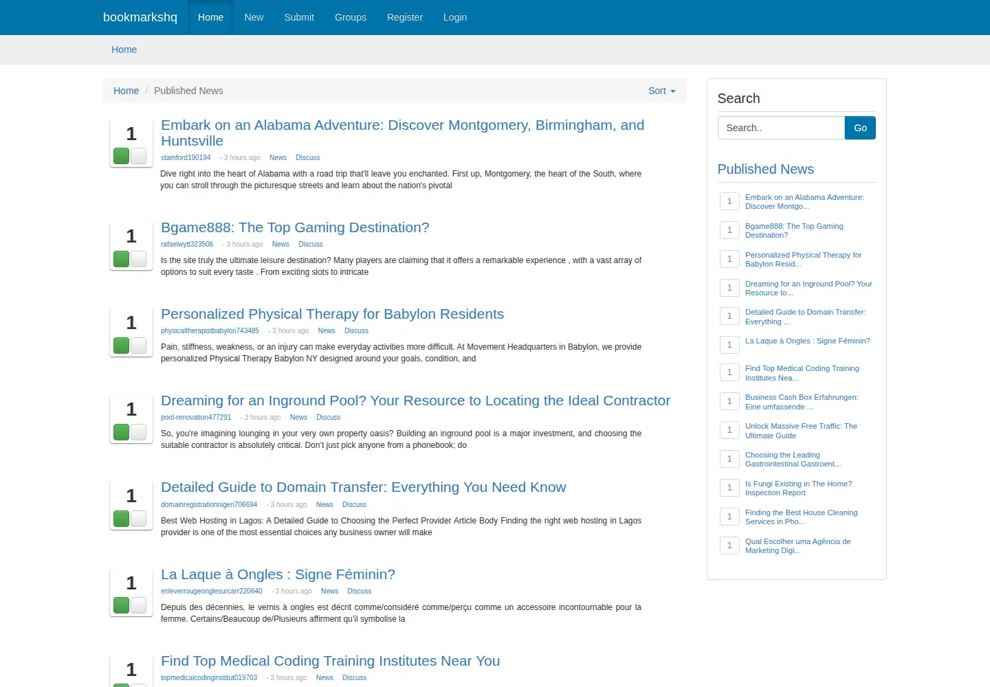 Screenshot of bookmarkshq.com