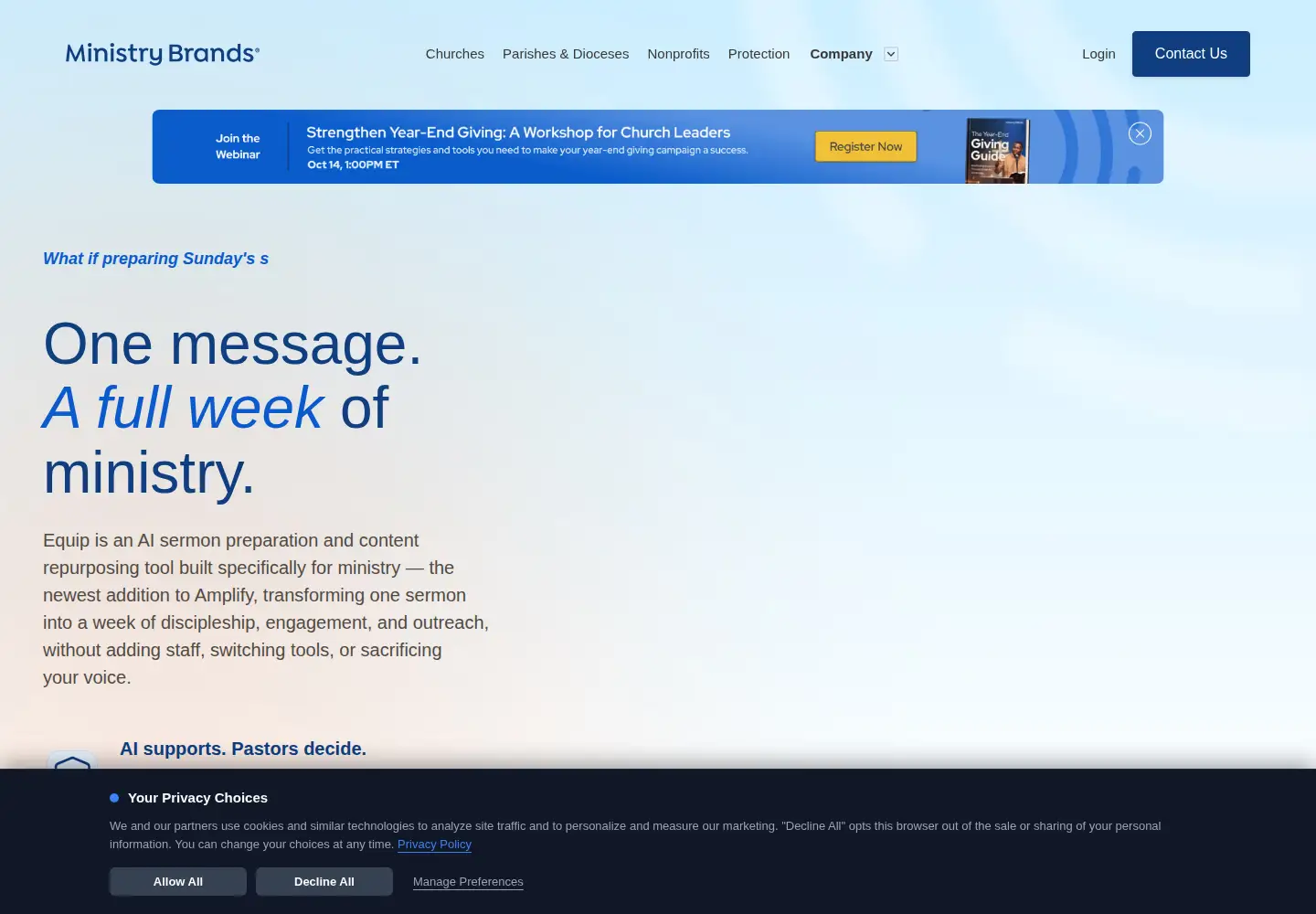 Screenshot of ministrybrands.com
