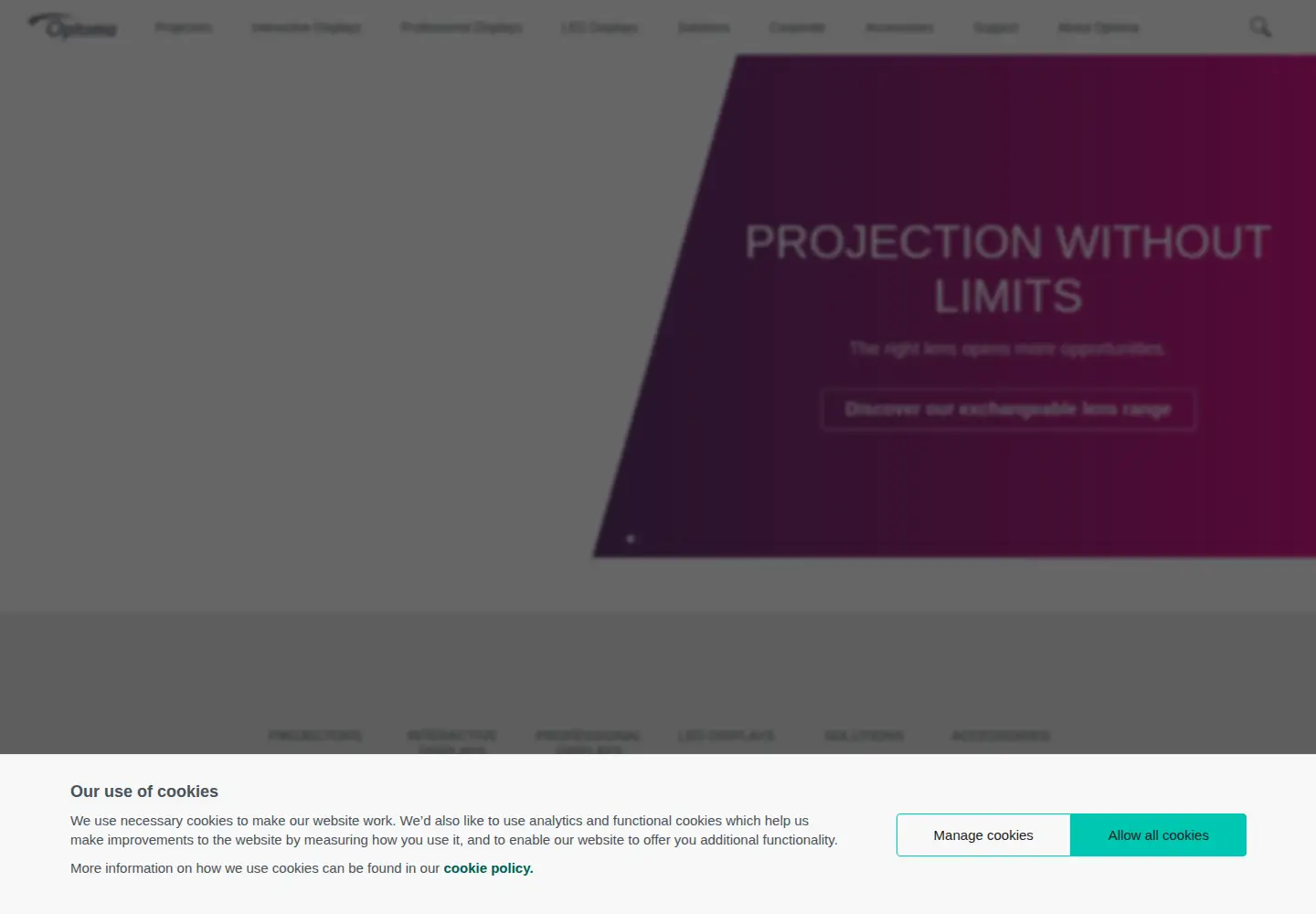 Screenshot of optomaeurope.com