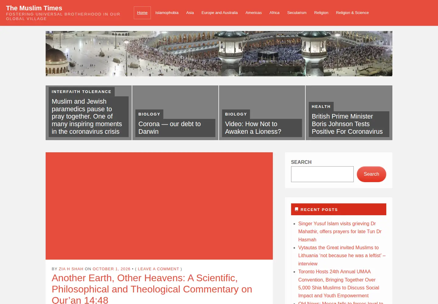 Screenshot of themuslimtimes.org
