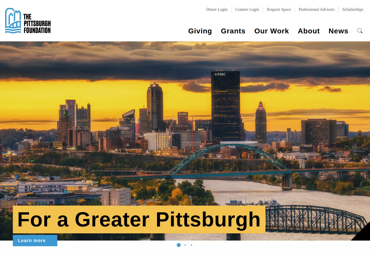 Screenshot of pittsburghfoundation.org