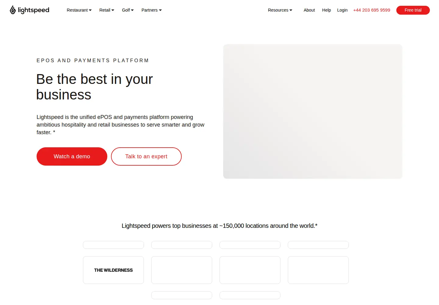 Screenshot of lightspeedhq.co.uk