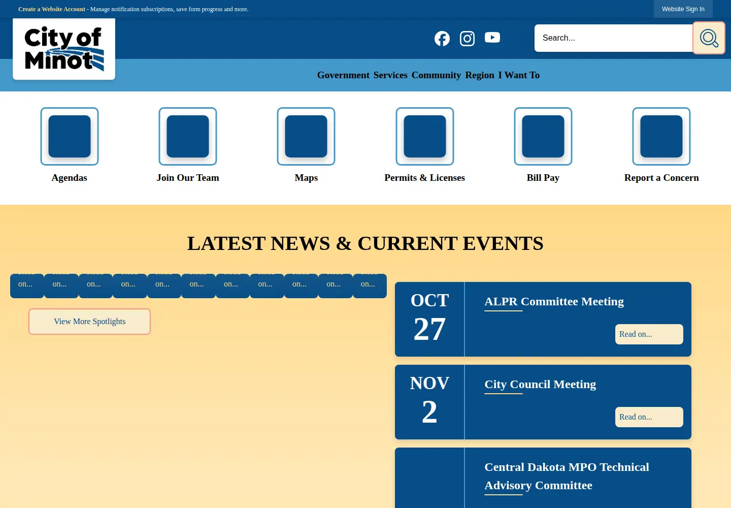 Screenshot of minotnd.org