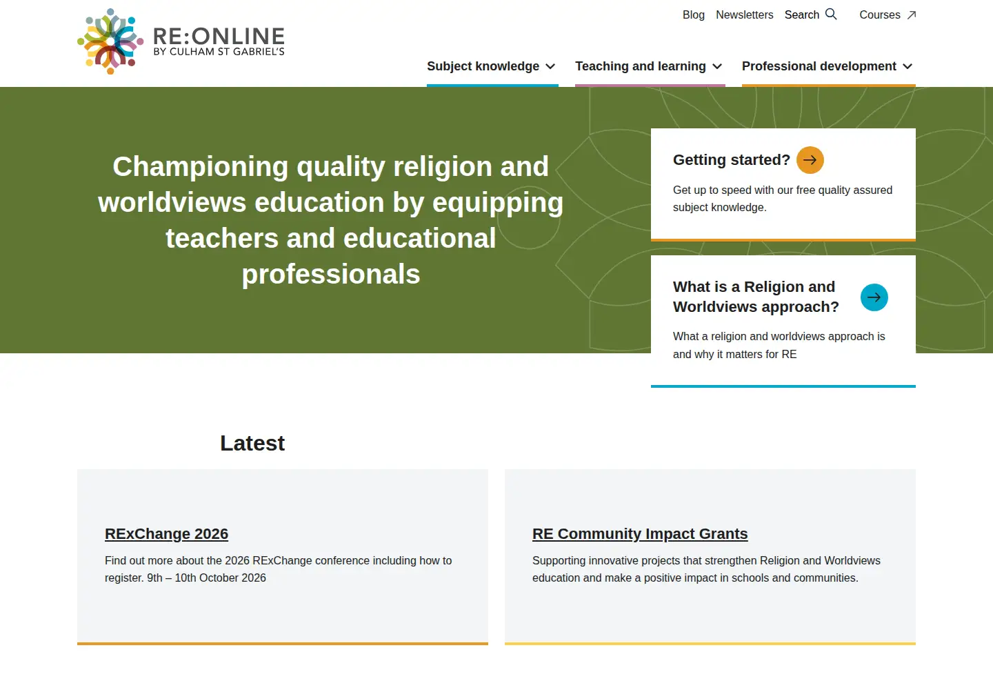 Screenshot of reonline.org.uk
