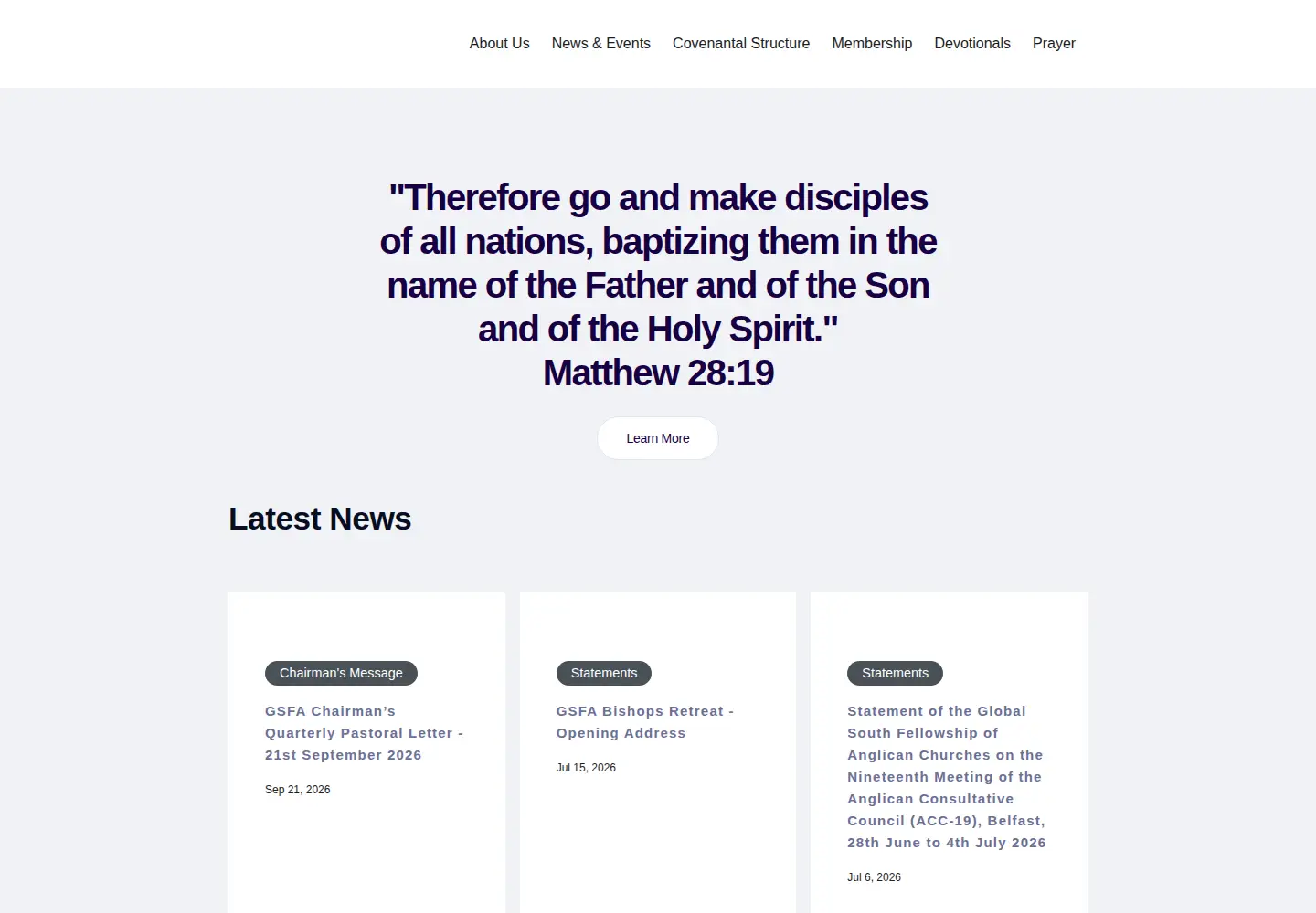Screenshot of thegsfa.org