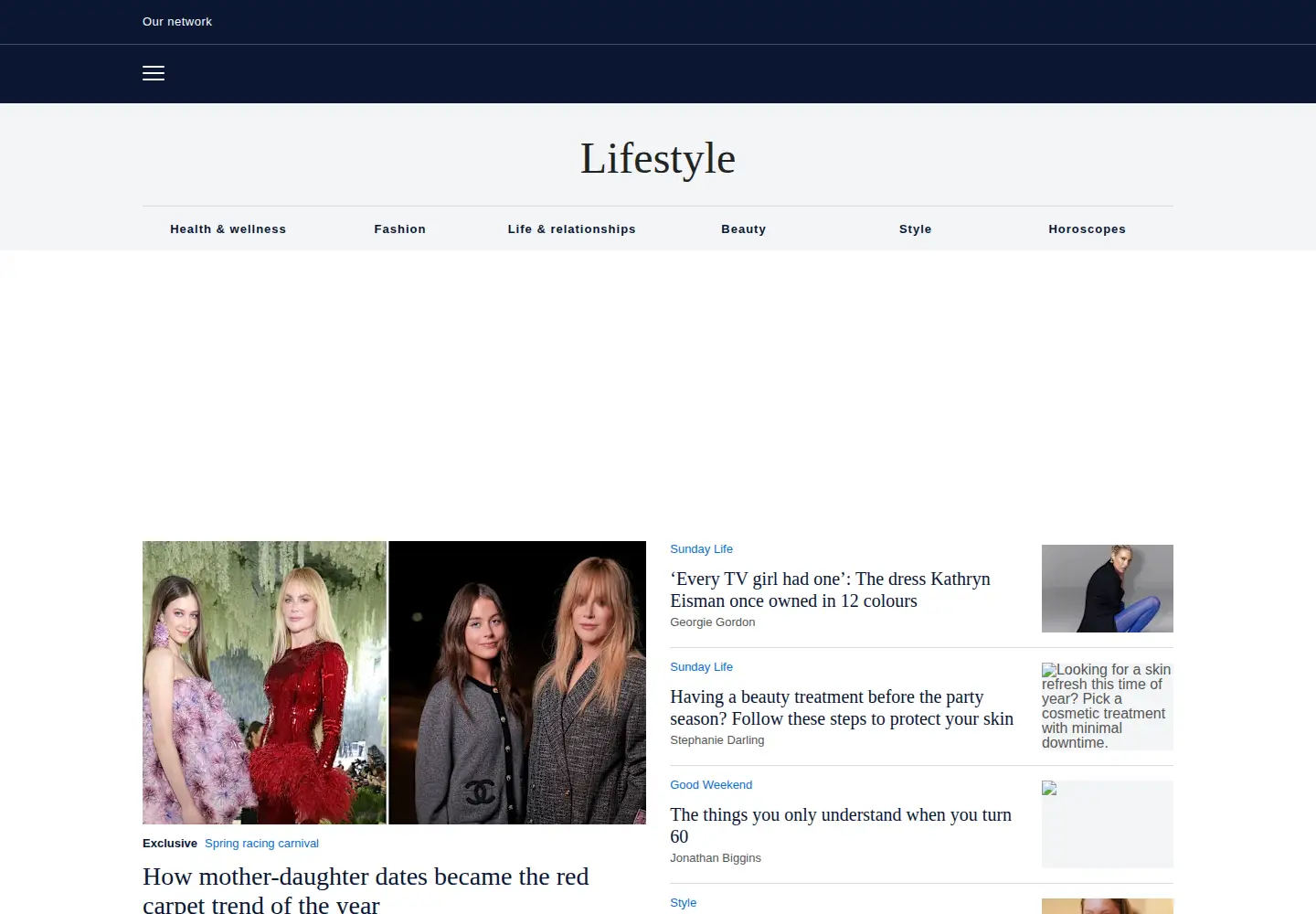 Captured homepage of executivestyle.com.au in the current scan