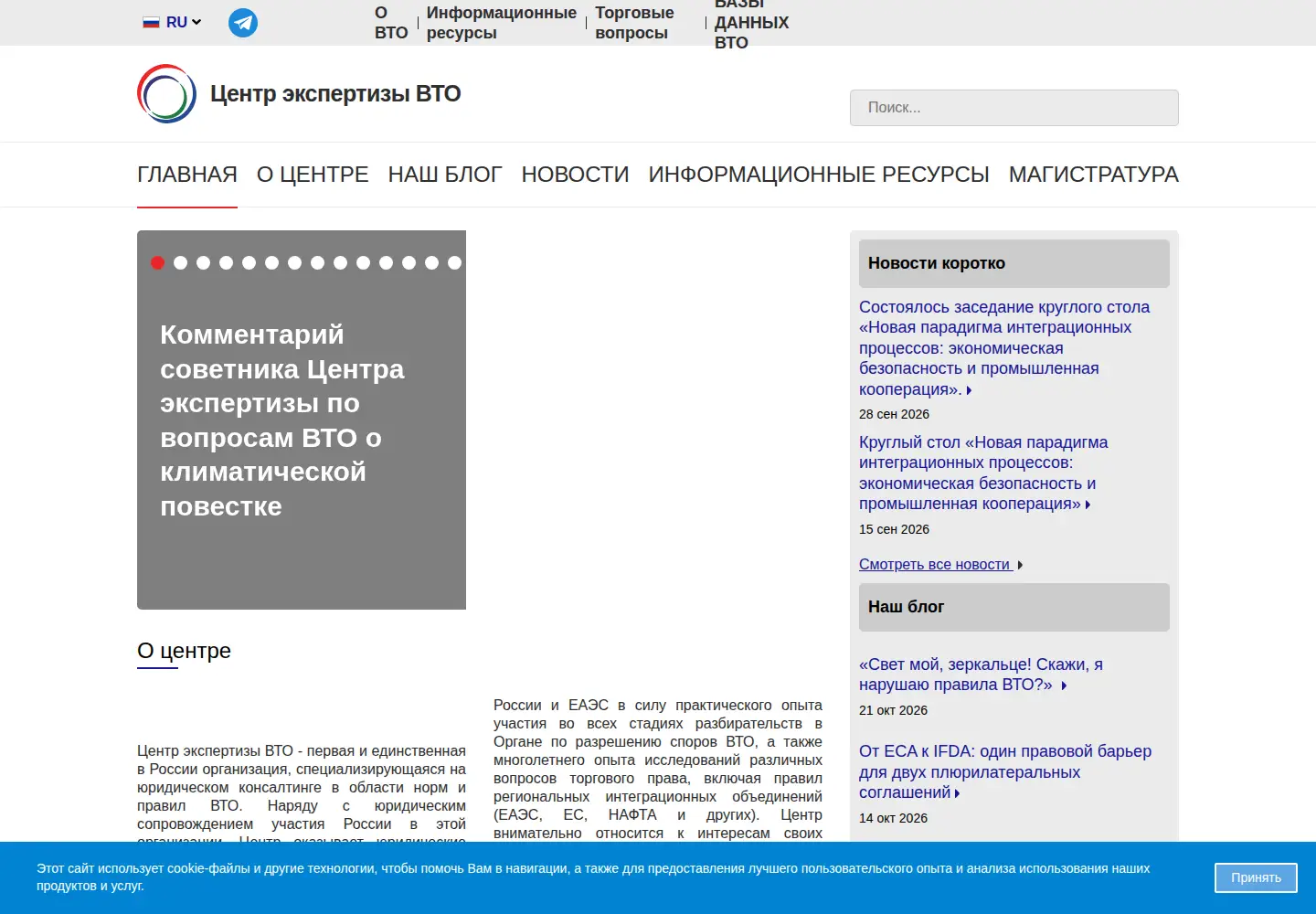 Screenshot of wto.ru