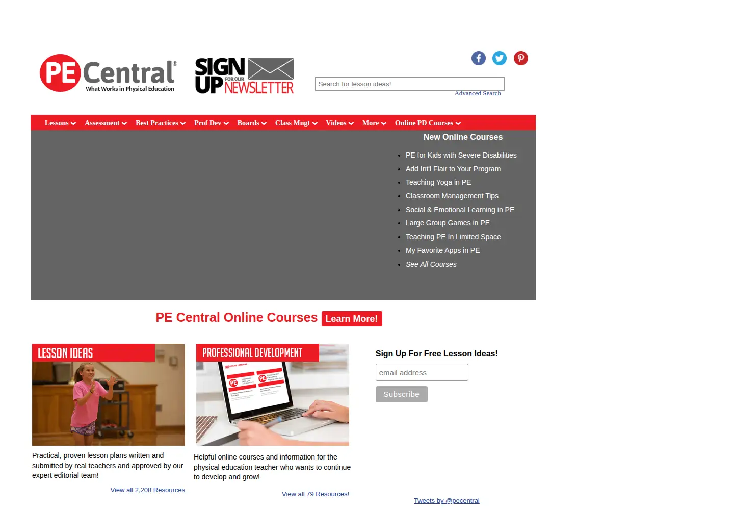 Screenshot of pecentral.org