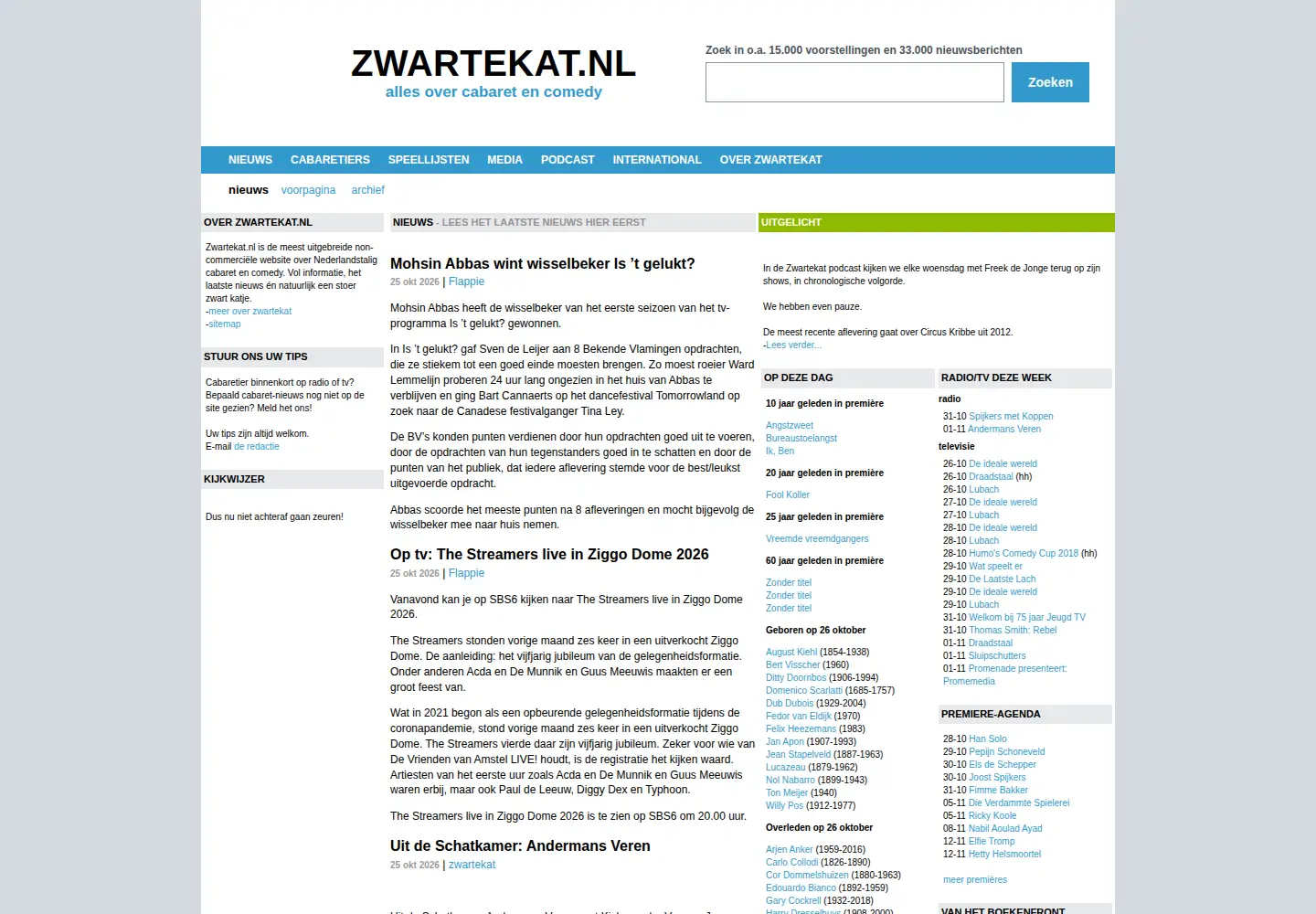 Screenshot of zwartekat.nl