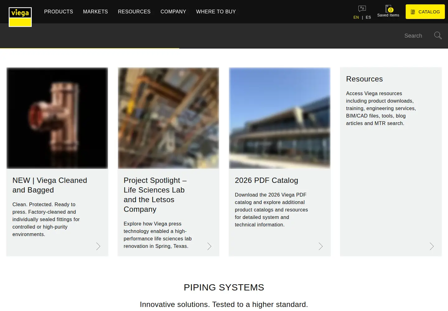 Screenshot of viega.us
