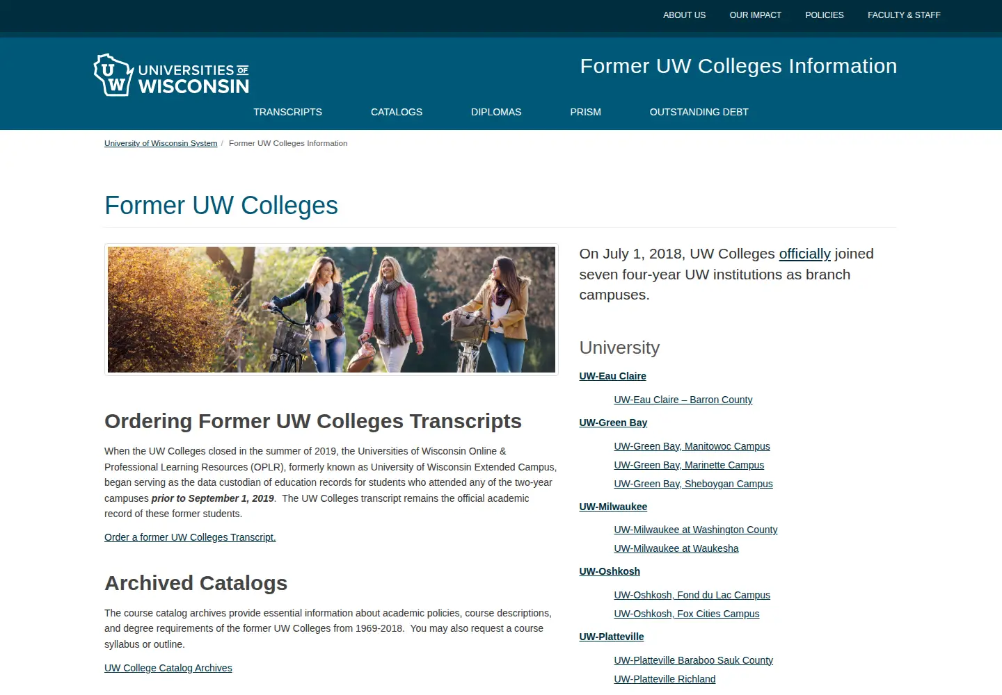 Screenshot of uwc.edu