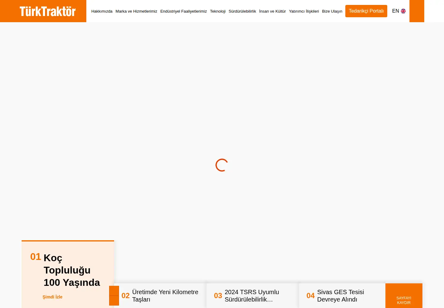 Screenshot of turktraktor.com.tr