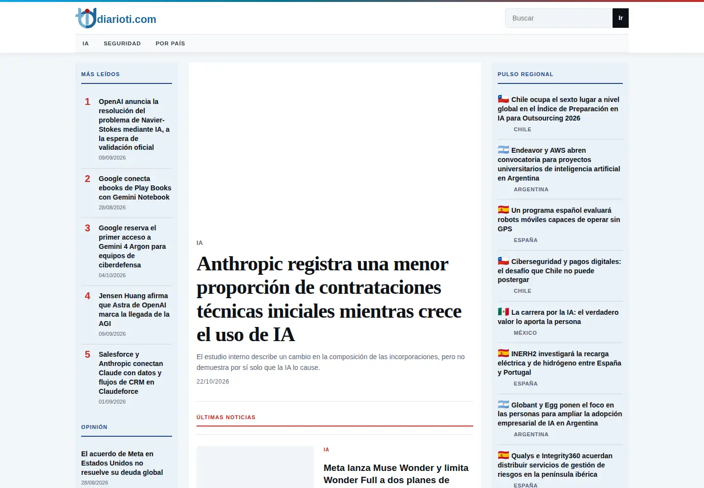 Screenshot of diarioti.com
