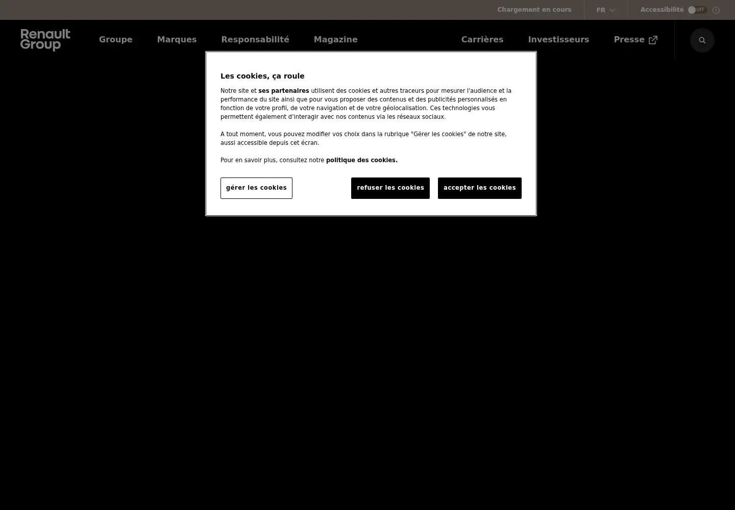 Screenshot of dacia.com
