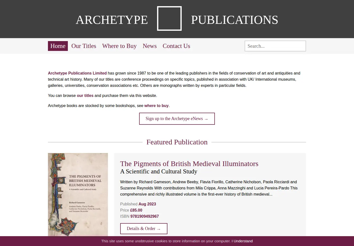 Captured homepage of archetype.co.uk in the current scan