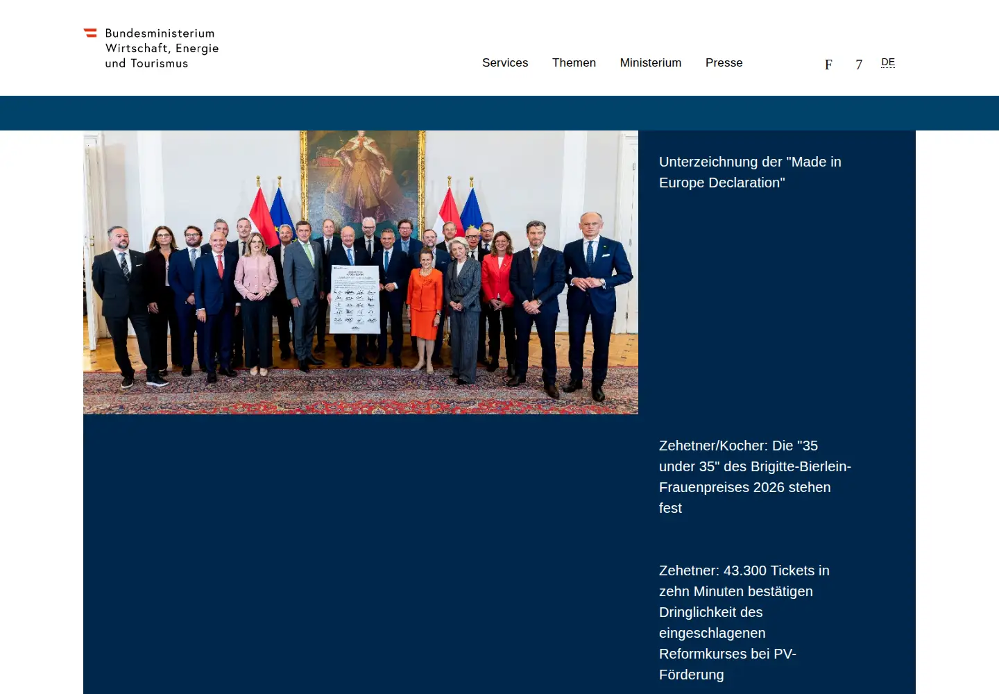 Screenshot of e-government.gv.at