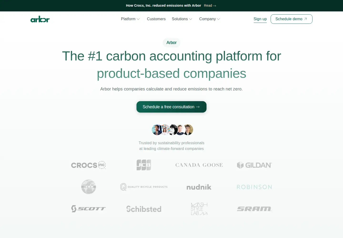 Screenshot of arbor.eco