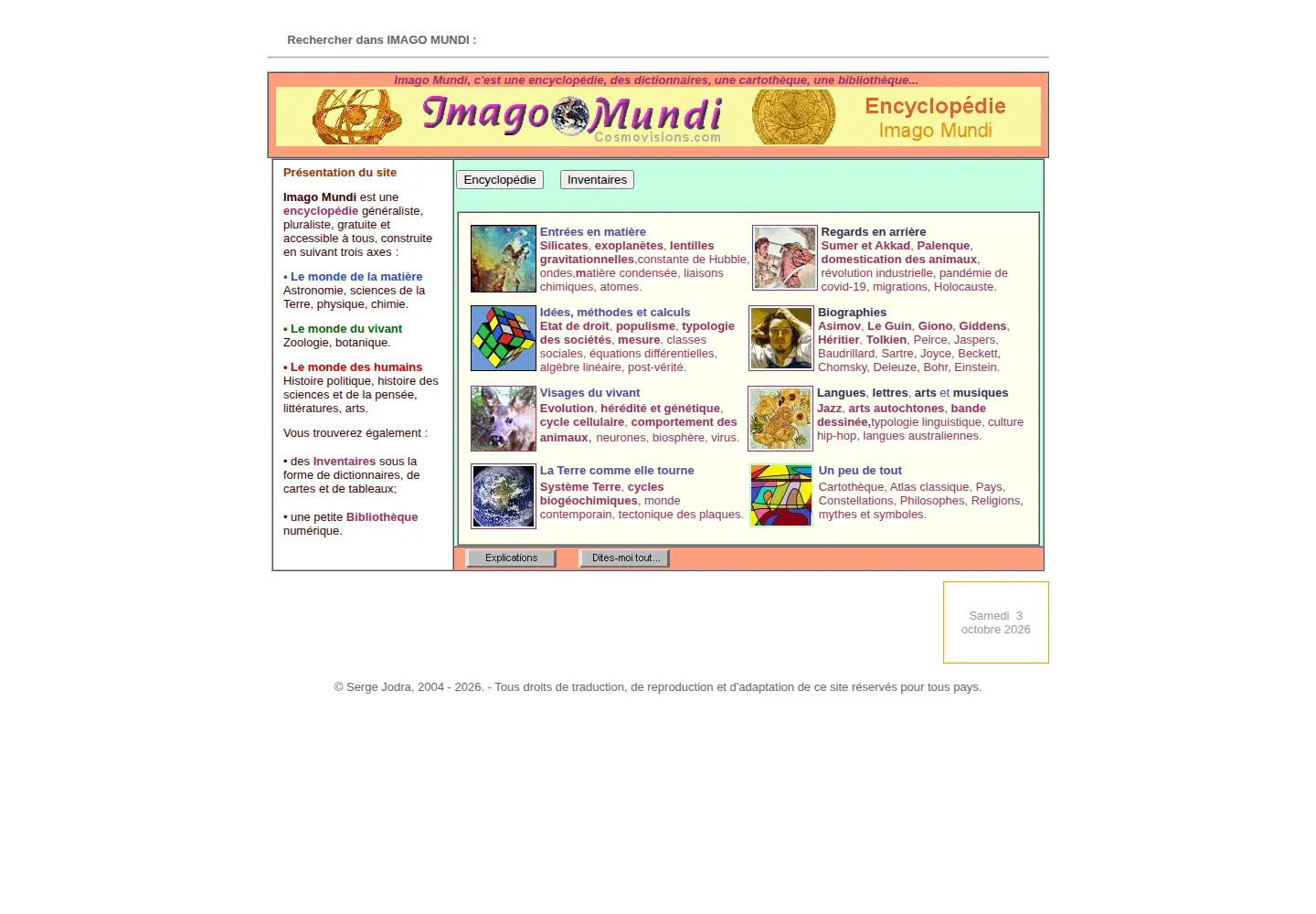 Screenshot of cosmovisions.com