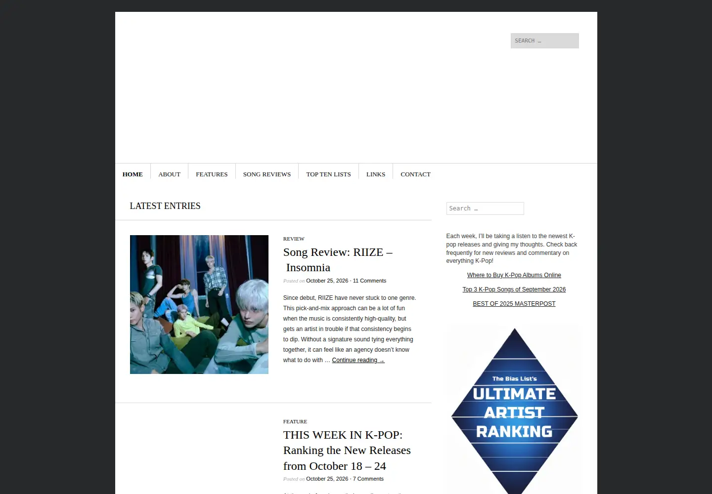 Screenshot of thebiaslist.com