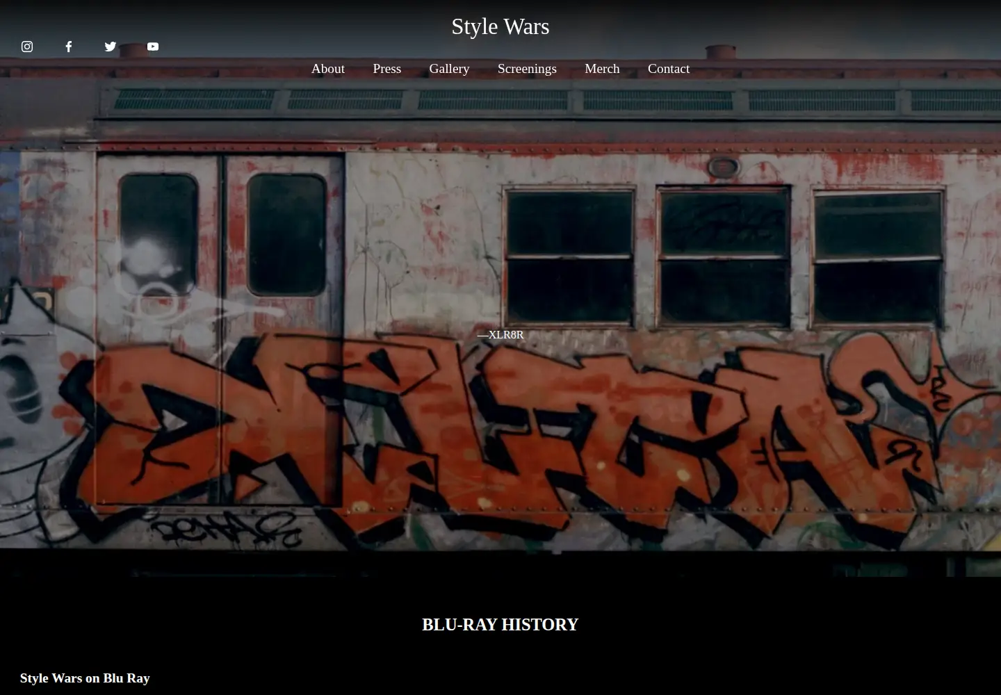 Captured homepage of stylewars.com in the current scan