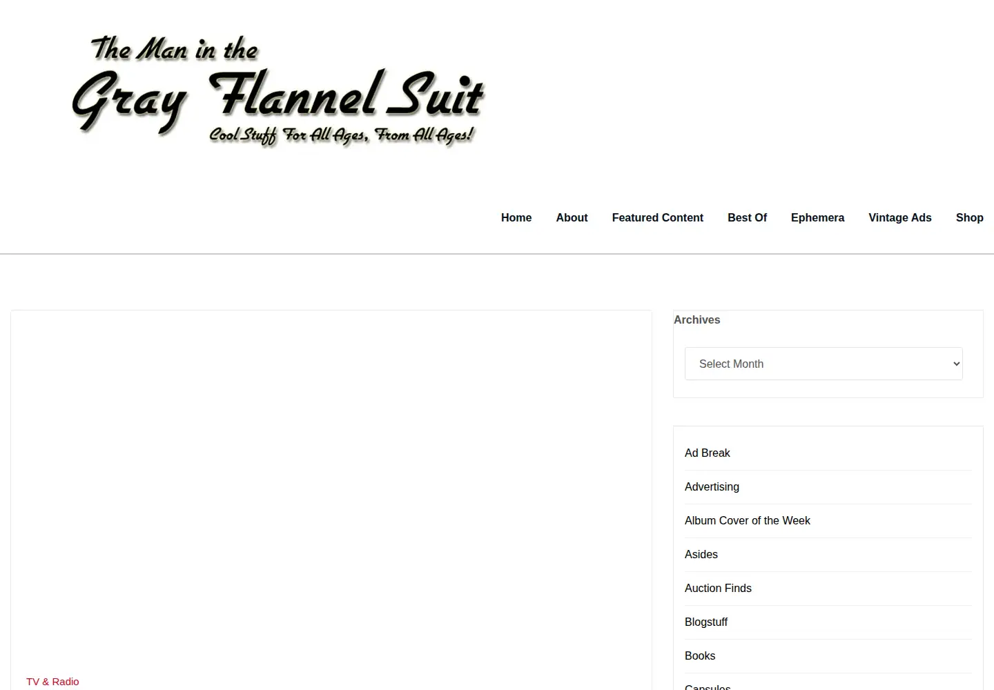 Screenshot of grayflannelsuit.net