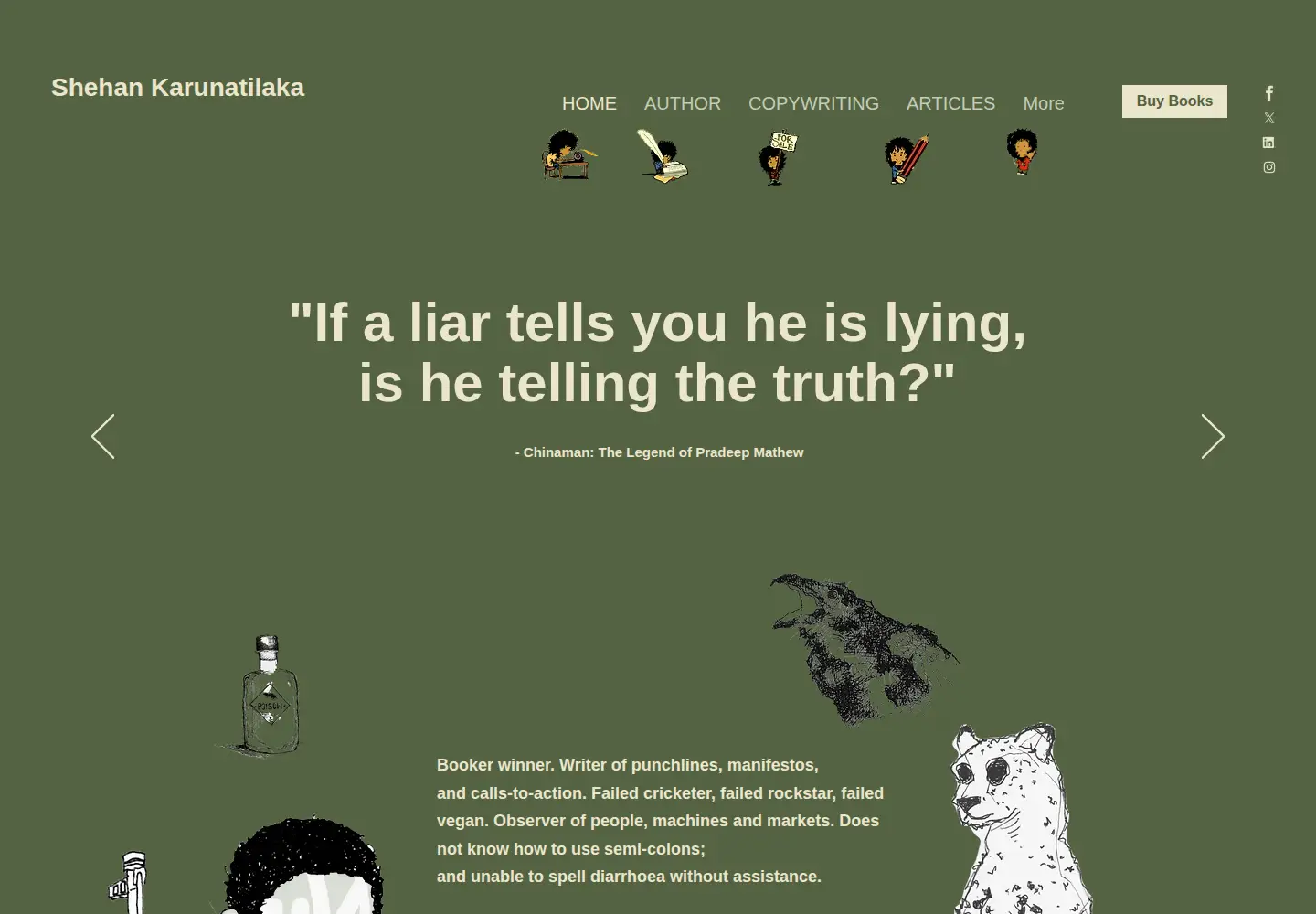 Captured homepage of shehanwriter.com in the current scan