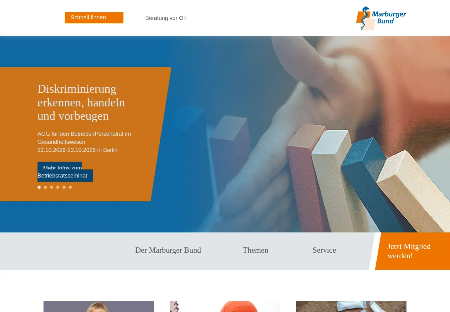 Screenshot of marburger-bund.de